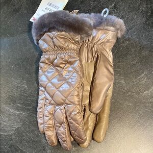 UGG Quilted Tan Winter Gloves